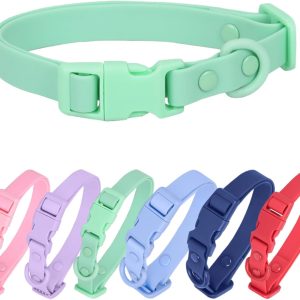 Waterproof Dog Collar Soft Rubber Dog Collar with Safety Buckle Adjustable Pet Collars for Small Medium Large Dogs