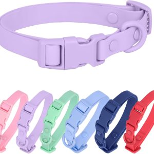 Waterproof Dog Collar Soft Rubber Dog Collar with Safety Buckle Adjustable Pet Collars for Small Medium Large Dogs