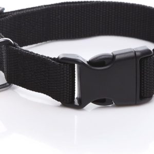 Adjustable Nylon Dog Collar, pet Collar 1 Inch 3/4 Inch 5/8 Inch Wide, for Large Medium Small Dog ((L(1" x 16-23"), Black)