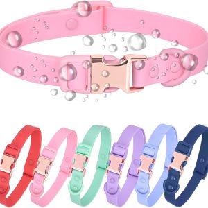 Waterproof Dog Collar with Safety Metal Buckle, Durable and Easy to Clean Soft Rubber Dog Collar, Adjustable Pet Collars for Small Medium Large Dogs