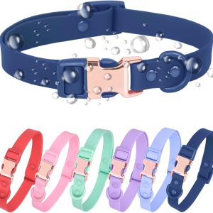Waterproof Dog Collar with Safety Metal Buckle, Durable and Easy to Clean Soft Rubber Dog Collar, Adjustable Pet Collars for Small Medium Large Dogs